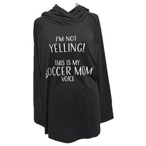 NWT LuLaRoe Amber Hoodie I’m Not Yelling This Is My Soccer Mom Voice Size 2XL